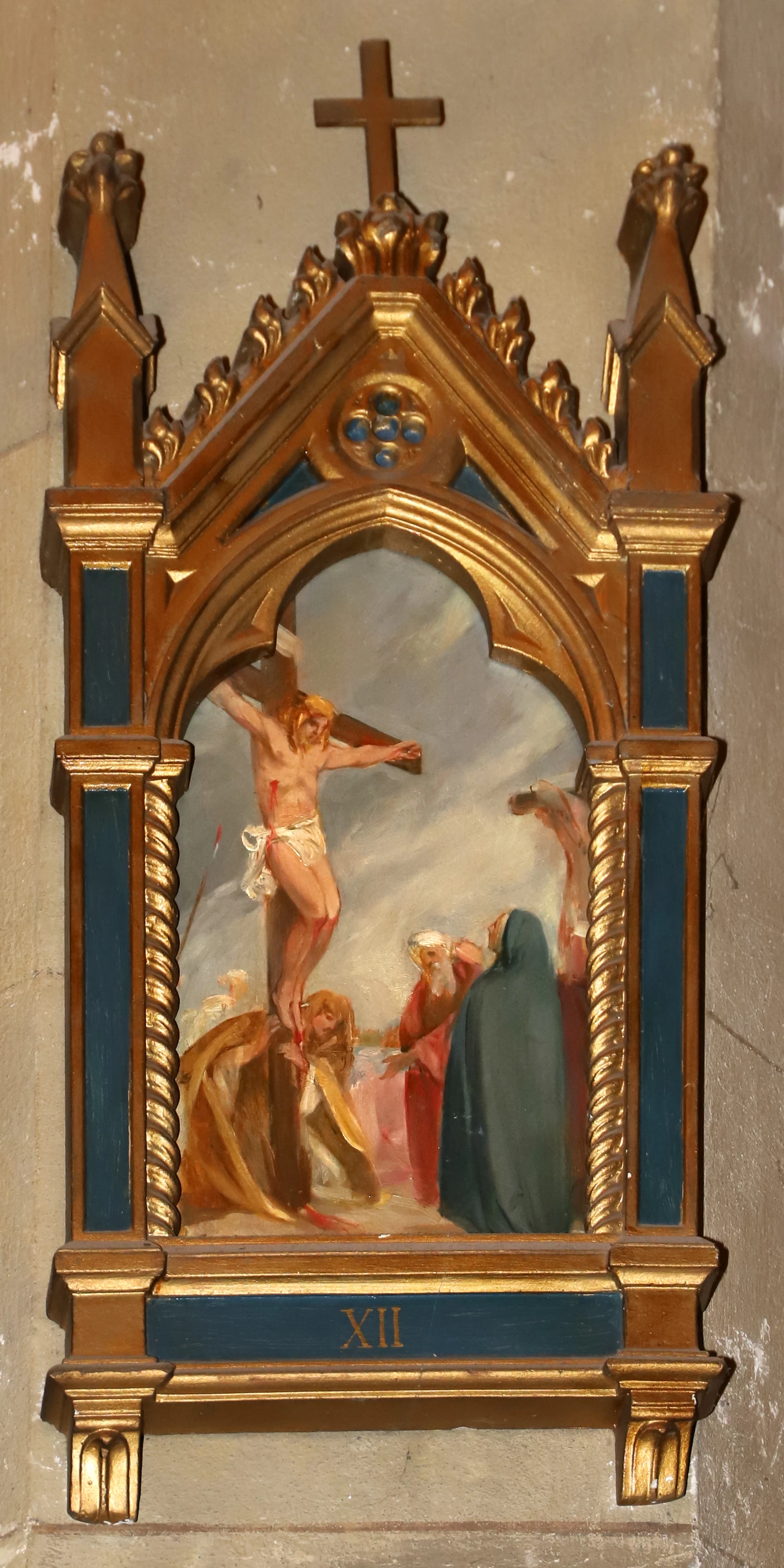 Via Crucis, 1927, stazione 12 morte sulla croce - Chiesa dei sette santi, Firenze